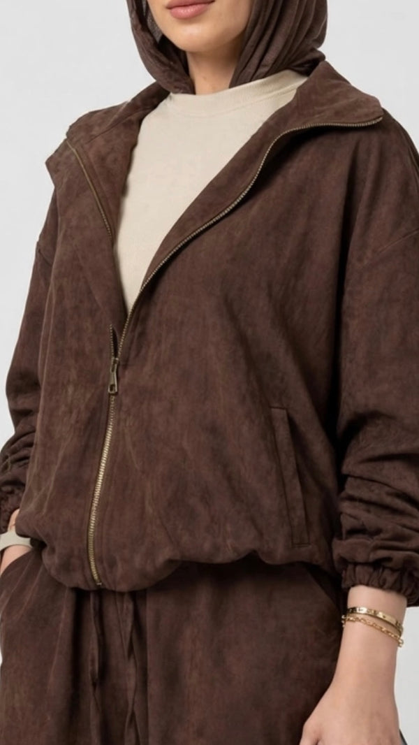 High neck zipper Bomber jacket