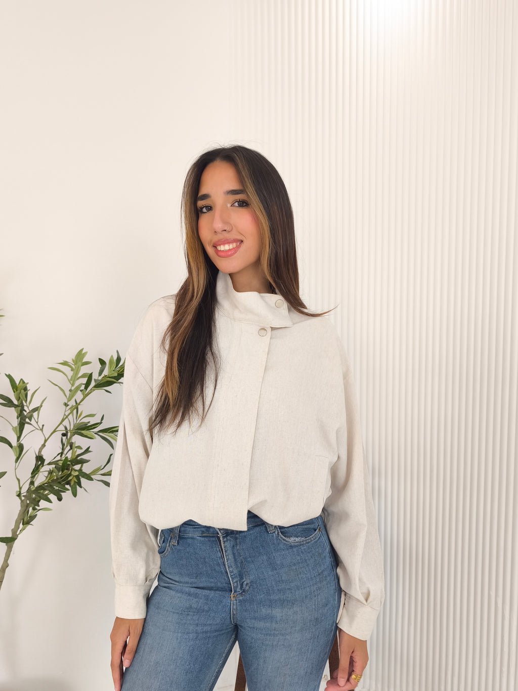 Linen Bomber Jacket
