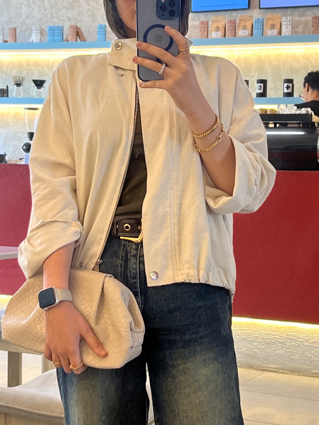 Linen Bomber Jacket