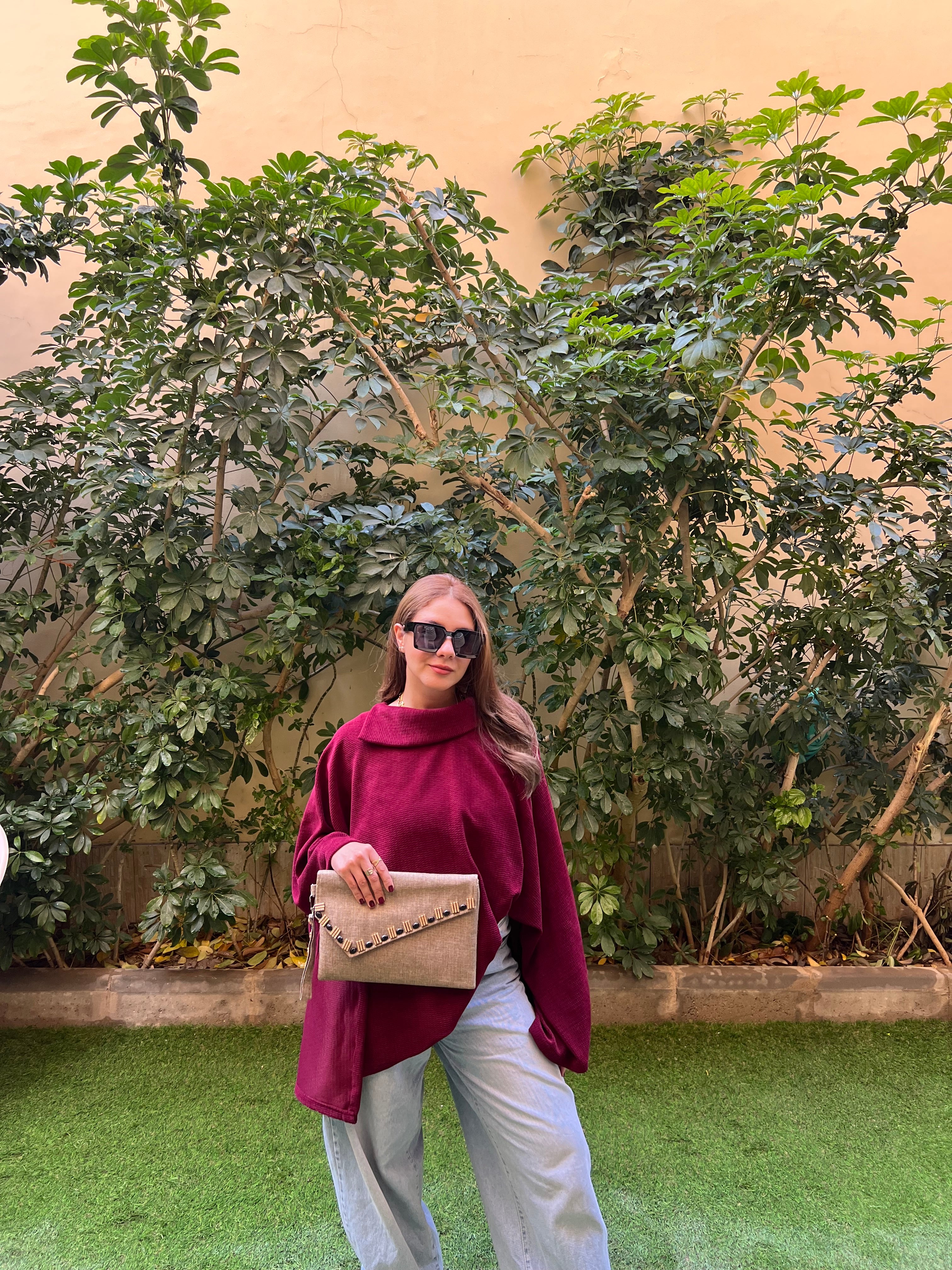 Burgundy Alura Poncho