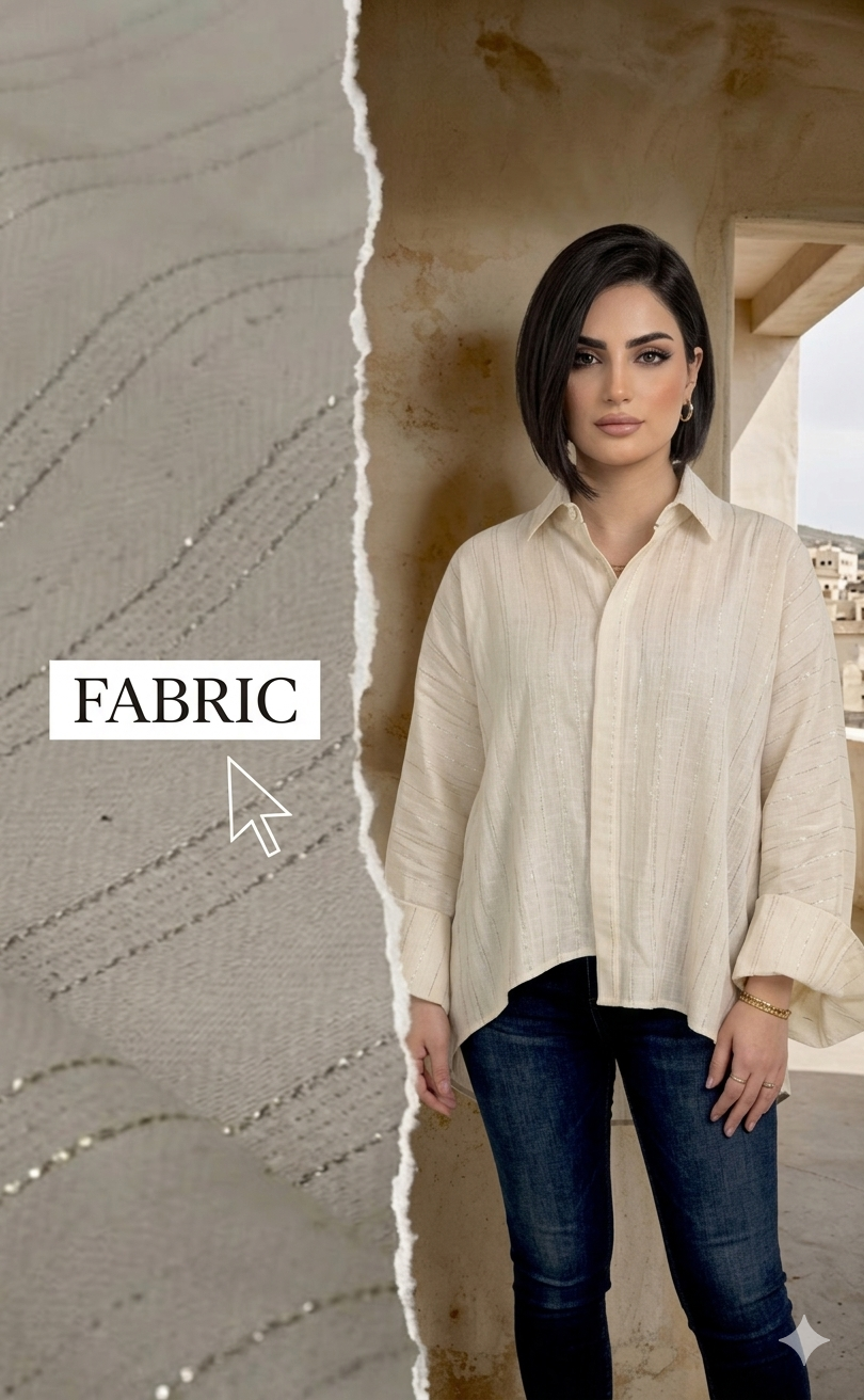 Asymmetrical linen shimmer blouse